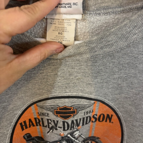 gray vintage Harley Davidson sweatshirt - amazing graphic - Picture 4 of 6
